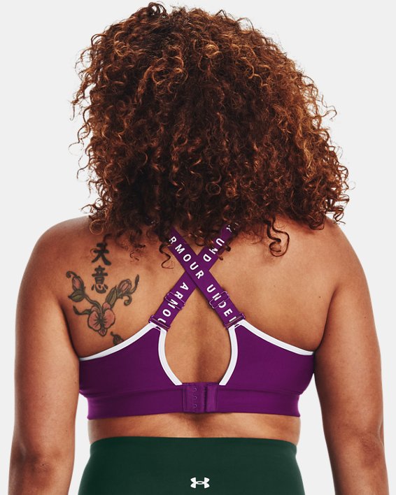 Women's UA Infinity Mid Covered Sports Bra in Purple image number 7
